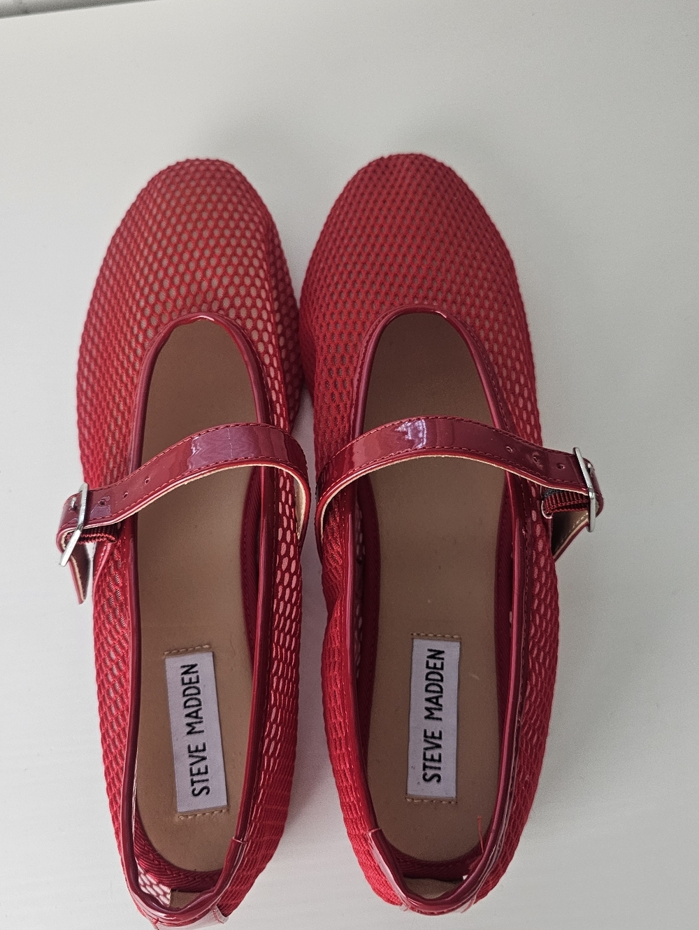 Steve Madden Women's Dreaming Mesh Mary Jane Flats Red Size 11 - Picture 7 of 10